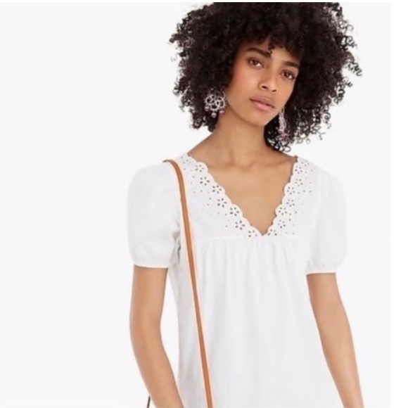 J. Crew Tops - J. Crew size M White Eyelet Blouse